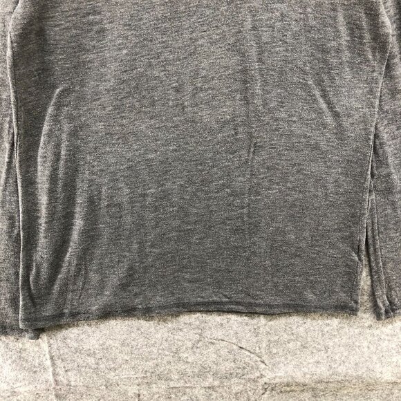 Zara Lightweight Sweater Womens S Gray Thin Knit Crewneck Elbow Patch Relaxed - Picture 4 of 12